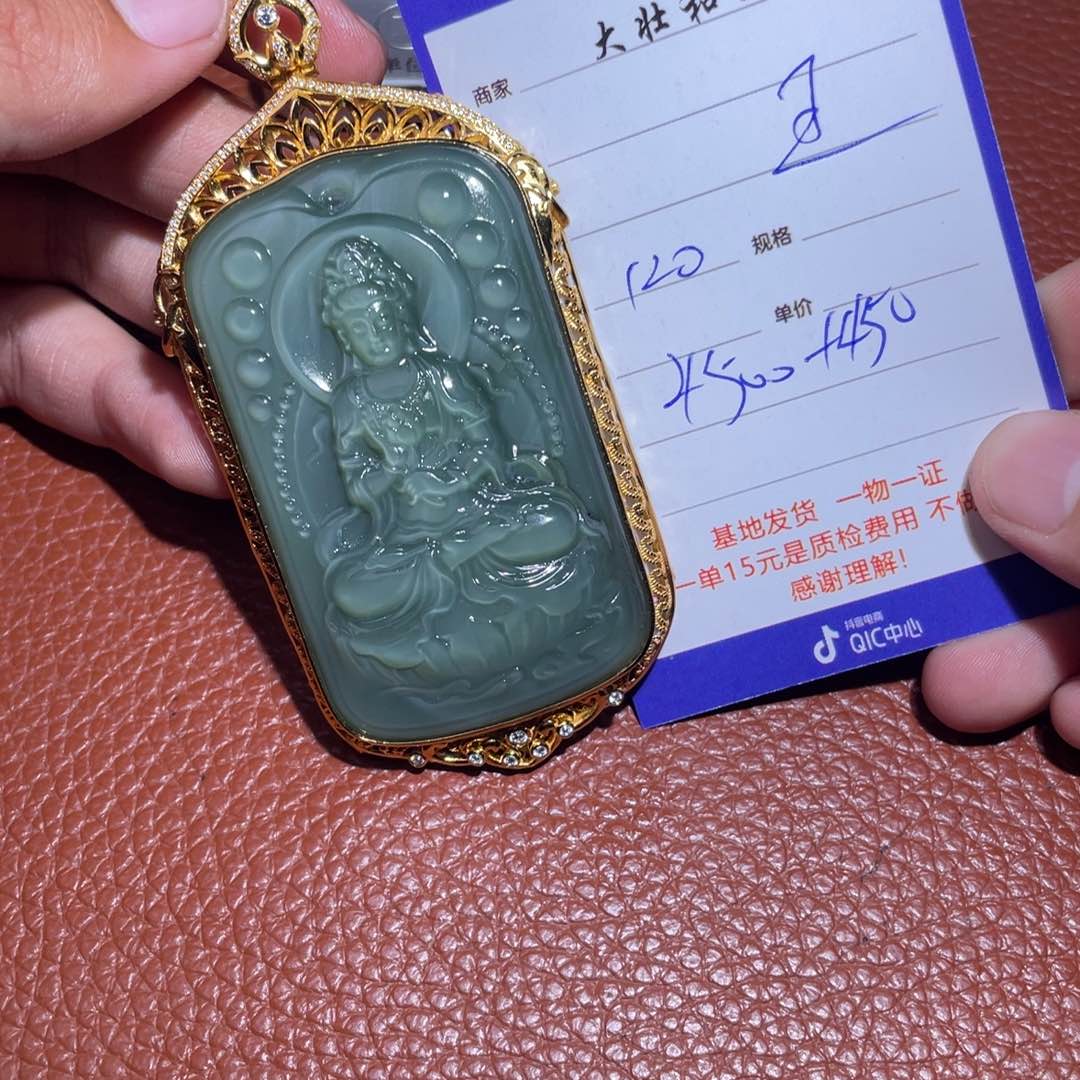 和田玉挂件银S925镶嵌王**来