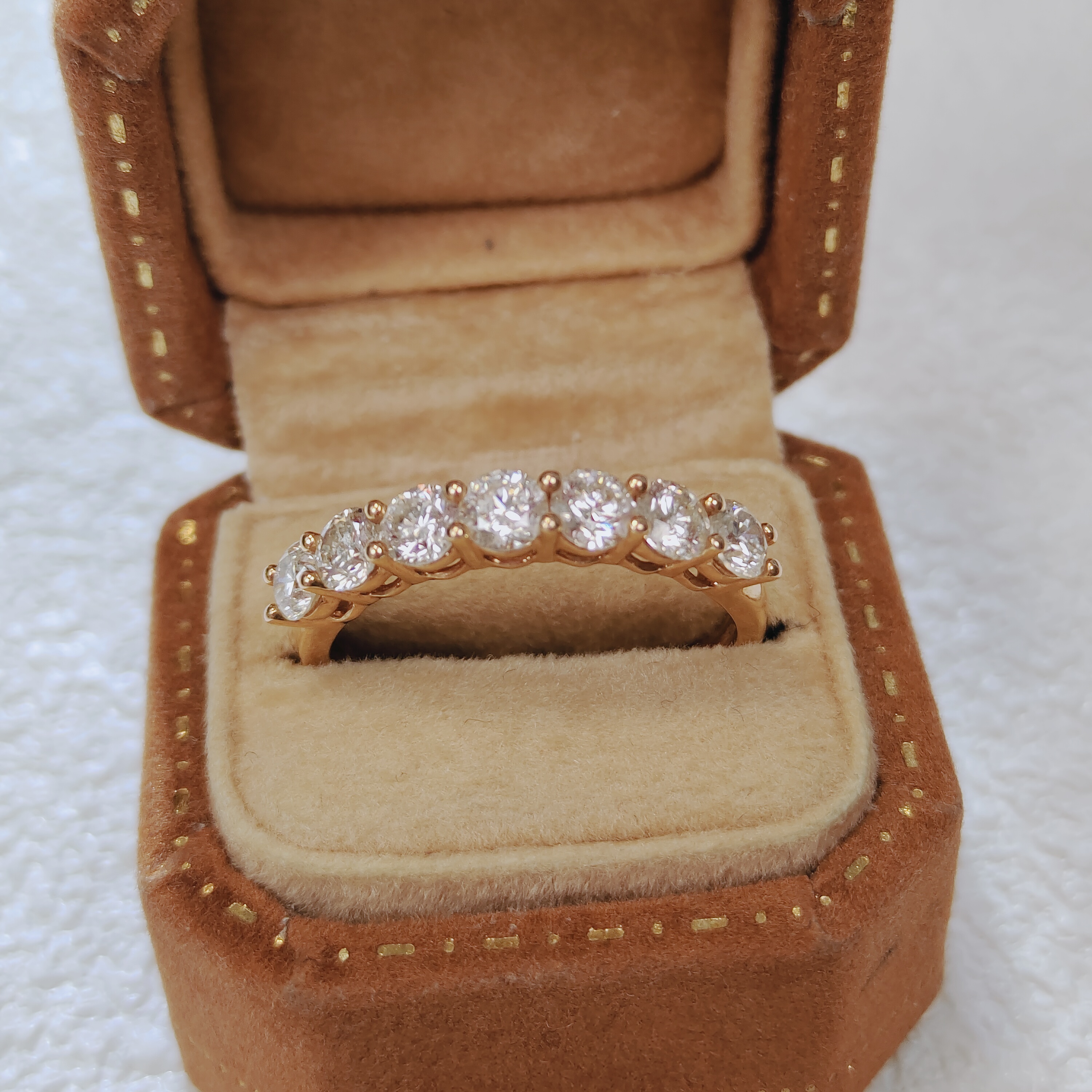 18K玫瑰金一克拉排戒