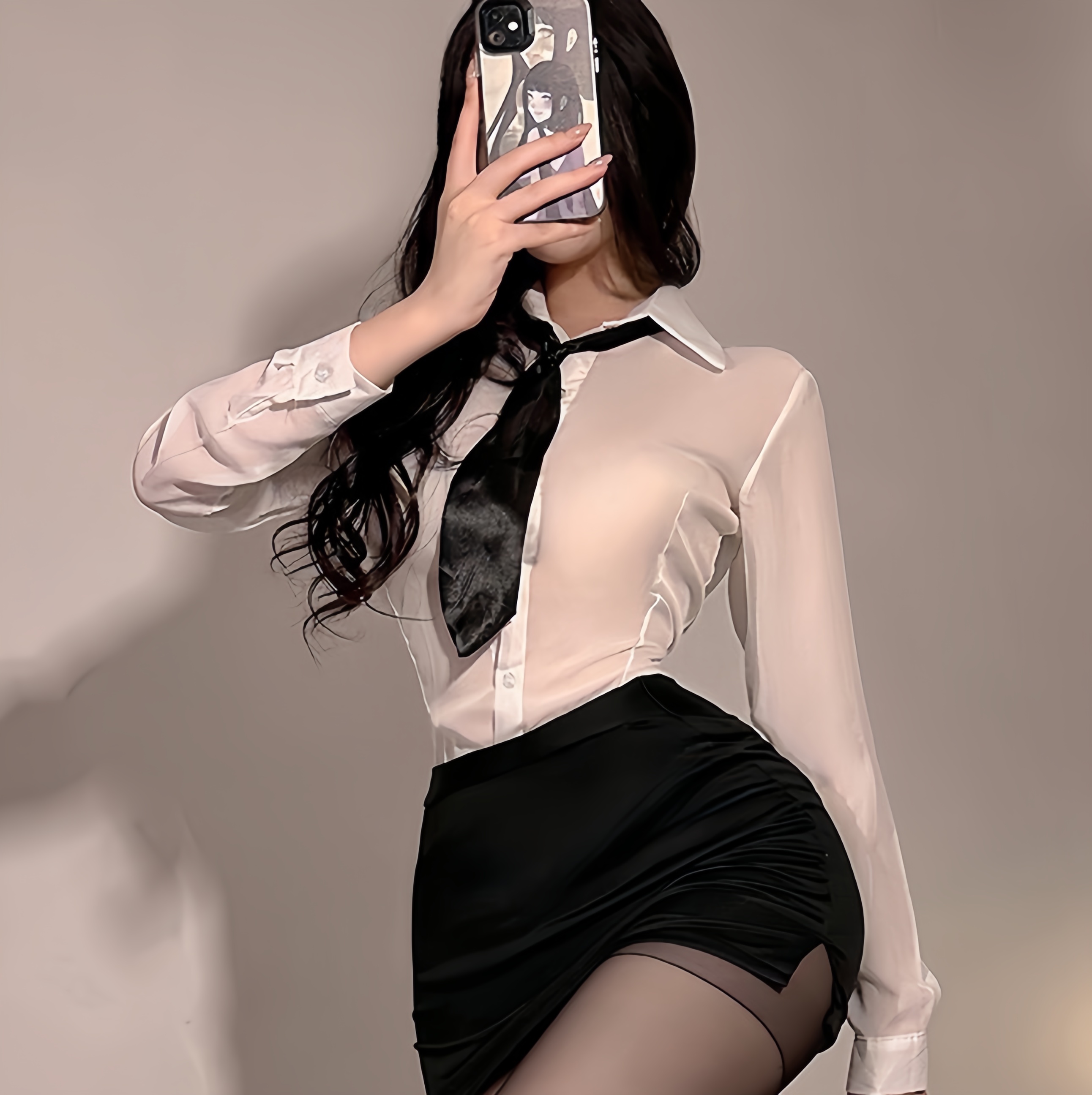 新款性感紧身包臀秘书制服显瘦辣妹高腰纯欲空姐日系百褶网红家居