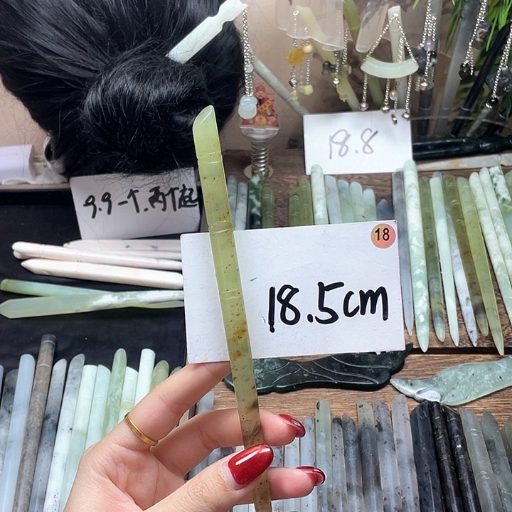 蛇纹石玉发饰合金