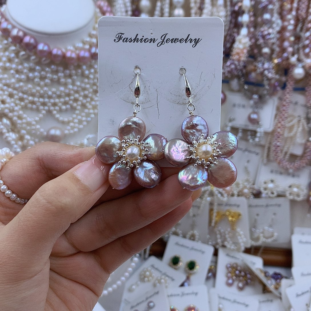 项链银S925镶嵌淡水珍珠