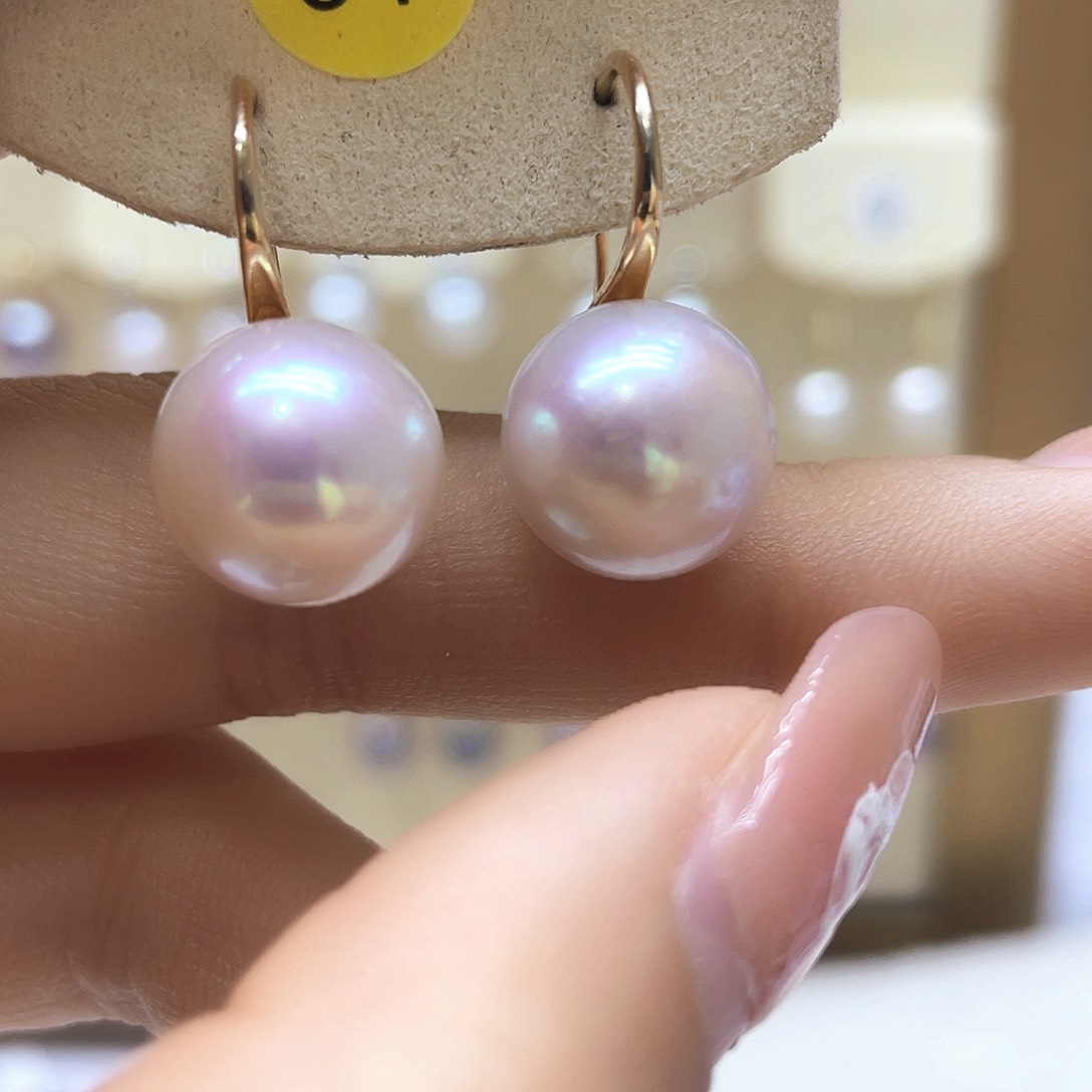 淡水珍珠耳饰银S925镶嵌