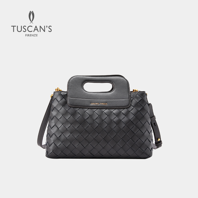TUSCANS时代双鱼SS25牛皮编织手提斜挎包