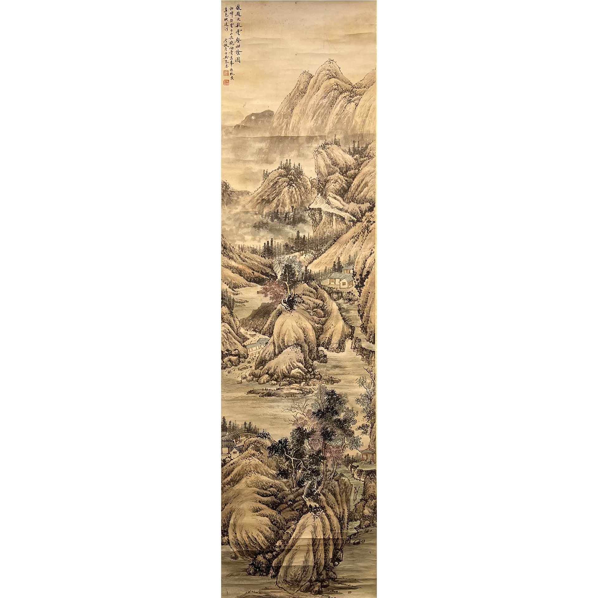 吴琴木--云壑松阴图 167.5*44cm