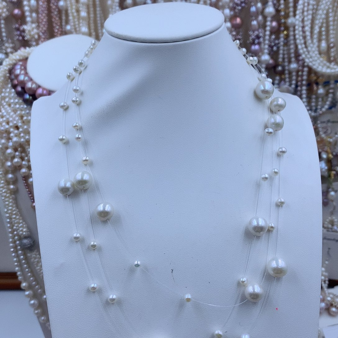 项链银S925镶嵌淡水珍珠菀*?