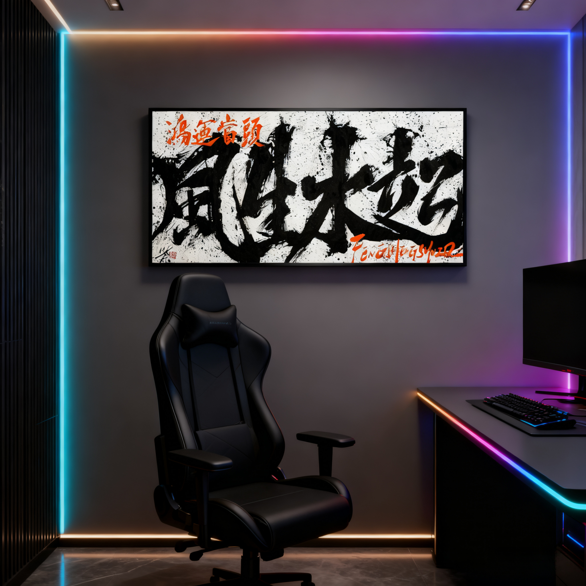 风生水起视频热词书法国潮风手写装饰画客厅挂背景墙彰显简约大气