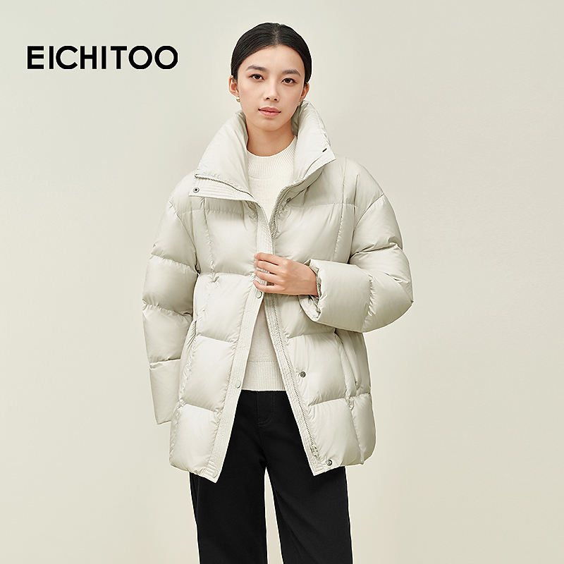 爱居兔光泽质感羽绒服2025年冬季新款女防风保暖外套EWRAJ4Q063A