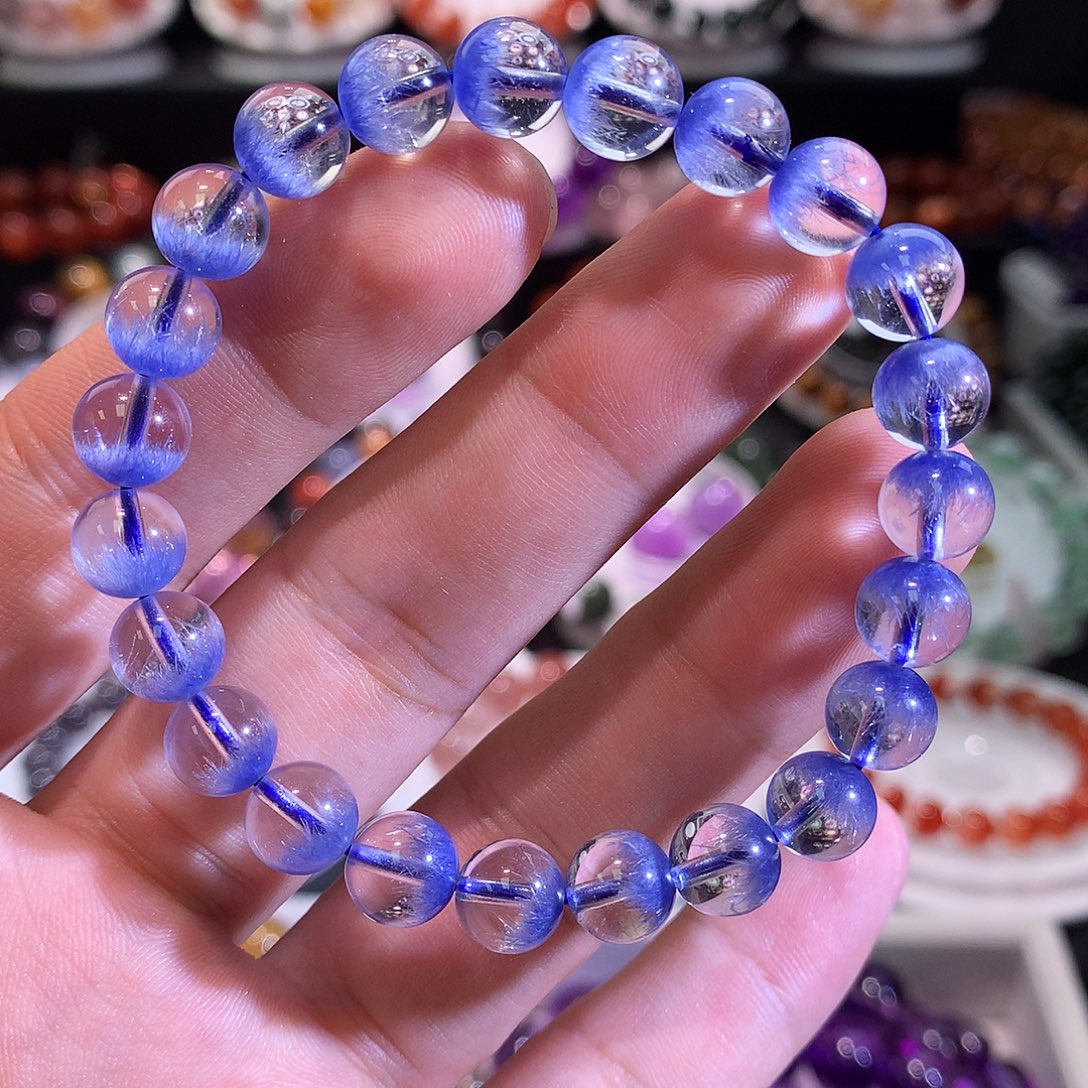 手链未镶嵌水晶蓝线石8+