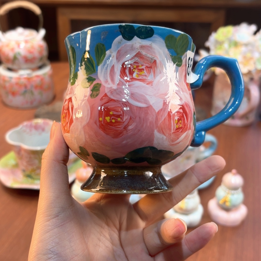 景德镇手绘高温釉下彩陶瓷茶具