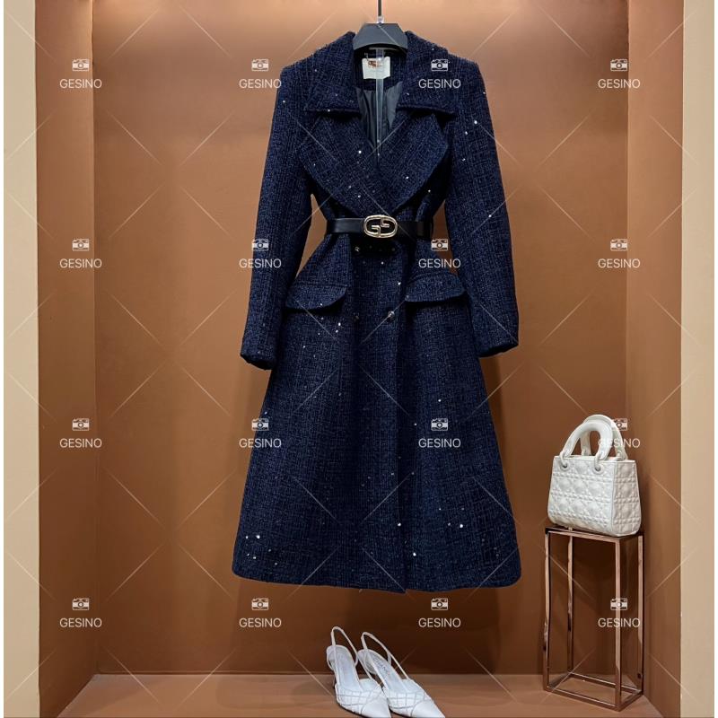 【悠悠】秋冬气质小香风时尚设计师中长款外套 QD-2025230