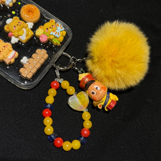 七七diy饰品正版萌粒diy手机链钥匙扣包包挂件