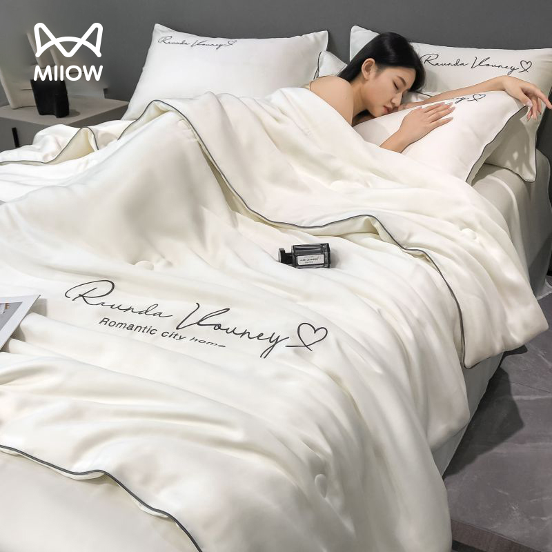 猫人冰丝夏凉被凉感被单双人通用薄被子春秋被芯可水洗空调被薄款商品图