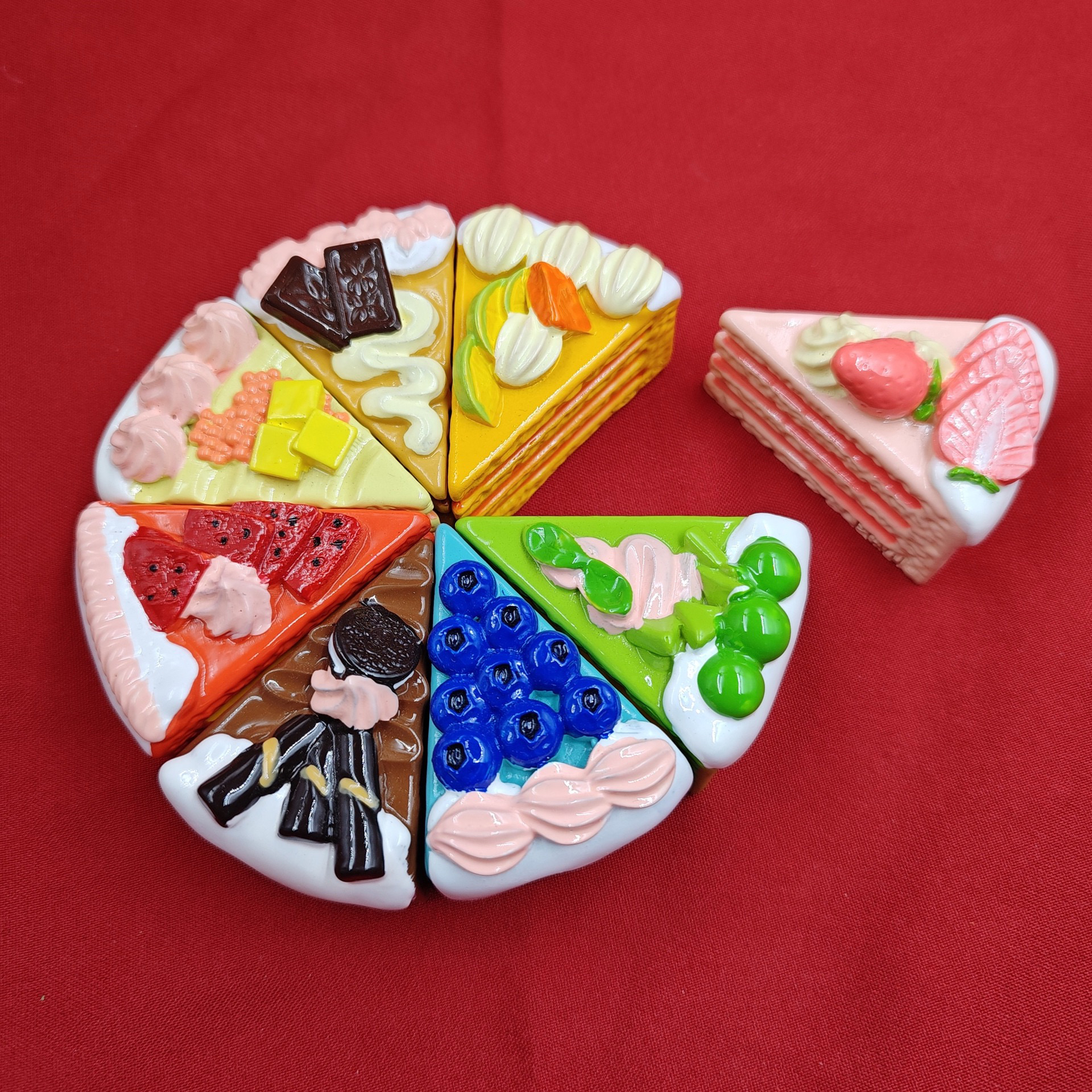 【新款8拼蛋糕】真可爱冰淇淋食玩磁性冰箱贴亮面磨砂留言板装饰