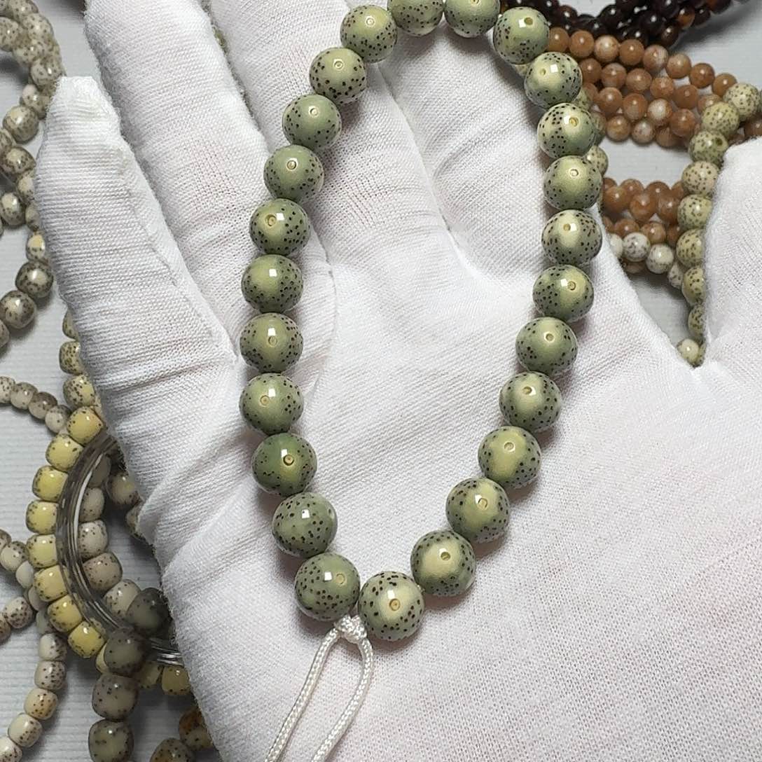 星月菩提手串原生态石玉料卡9凤眼留白手持