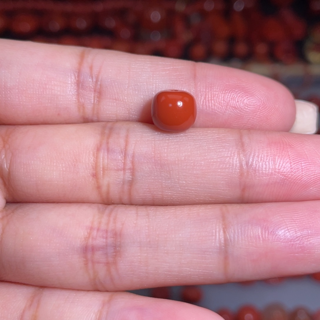 南红玛瑙瓦西老型8mm微瑕未镶嵌