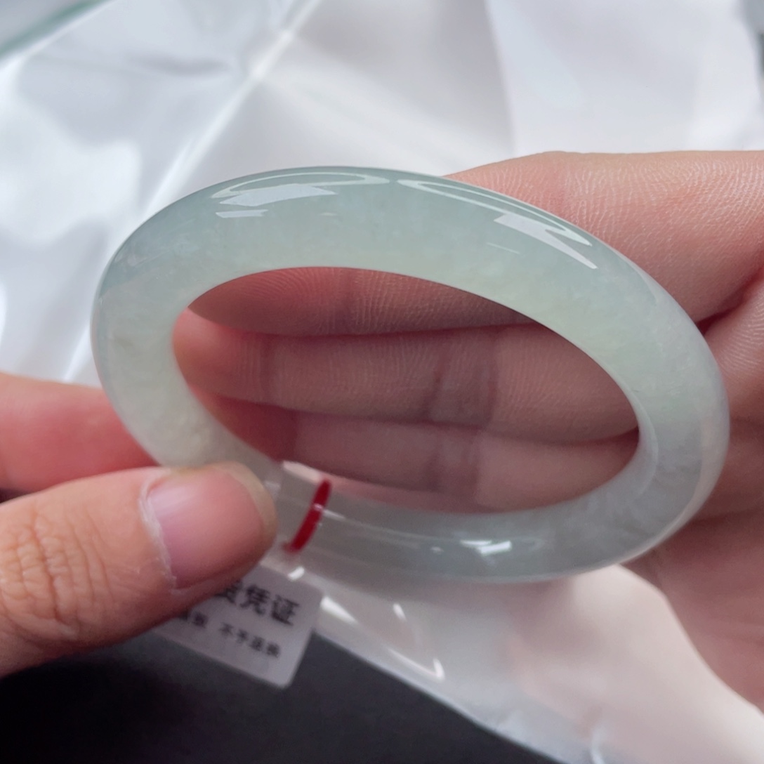 翡翠手镯未镶嵌圆条53.8