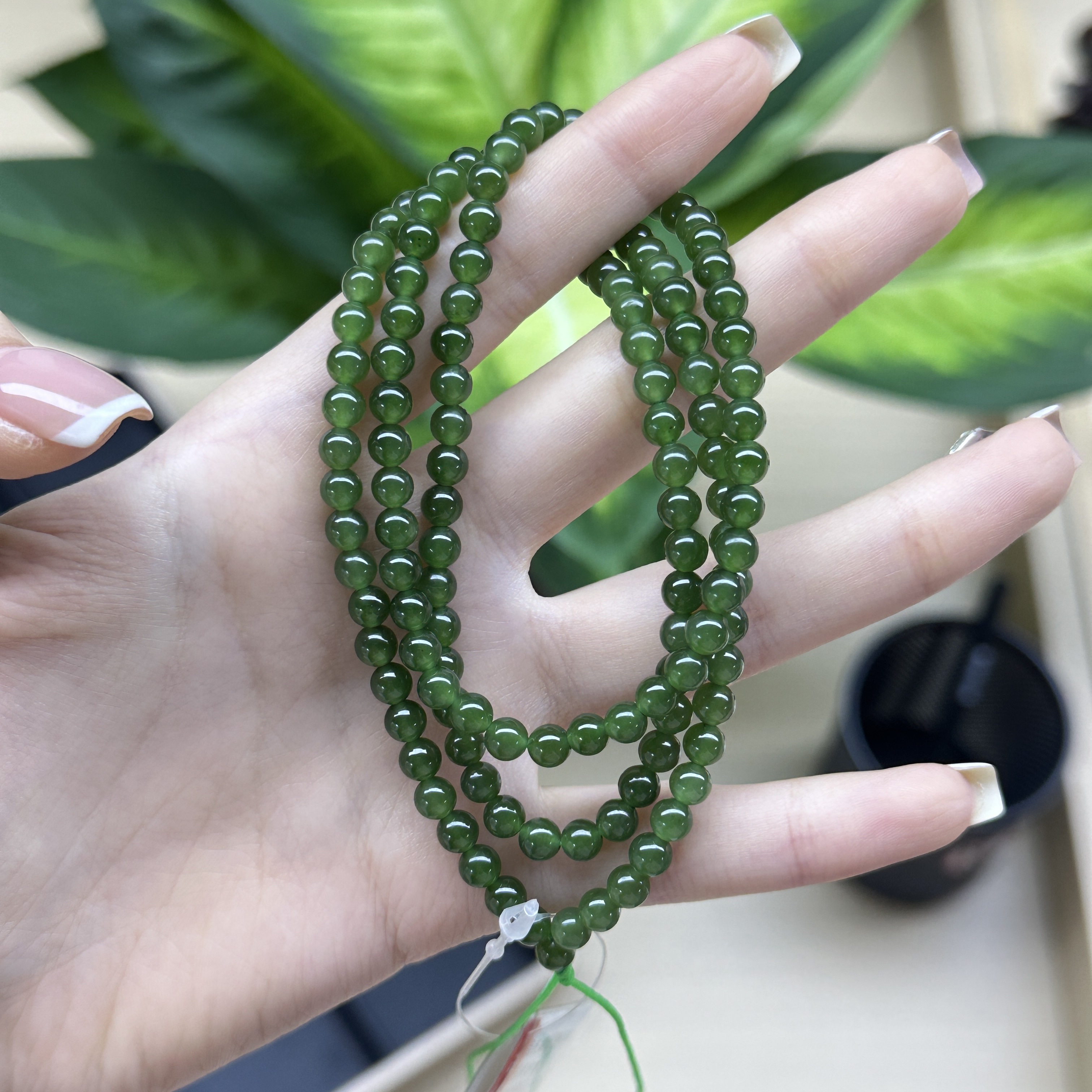 5mm碧玉圆珠108链子