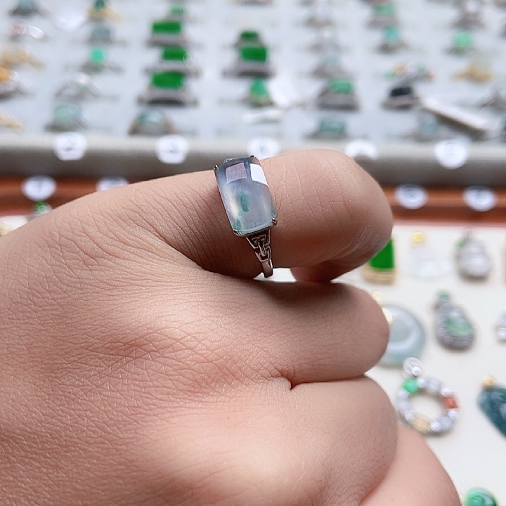 翡翠银S925镶嵌戒指