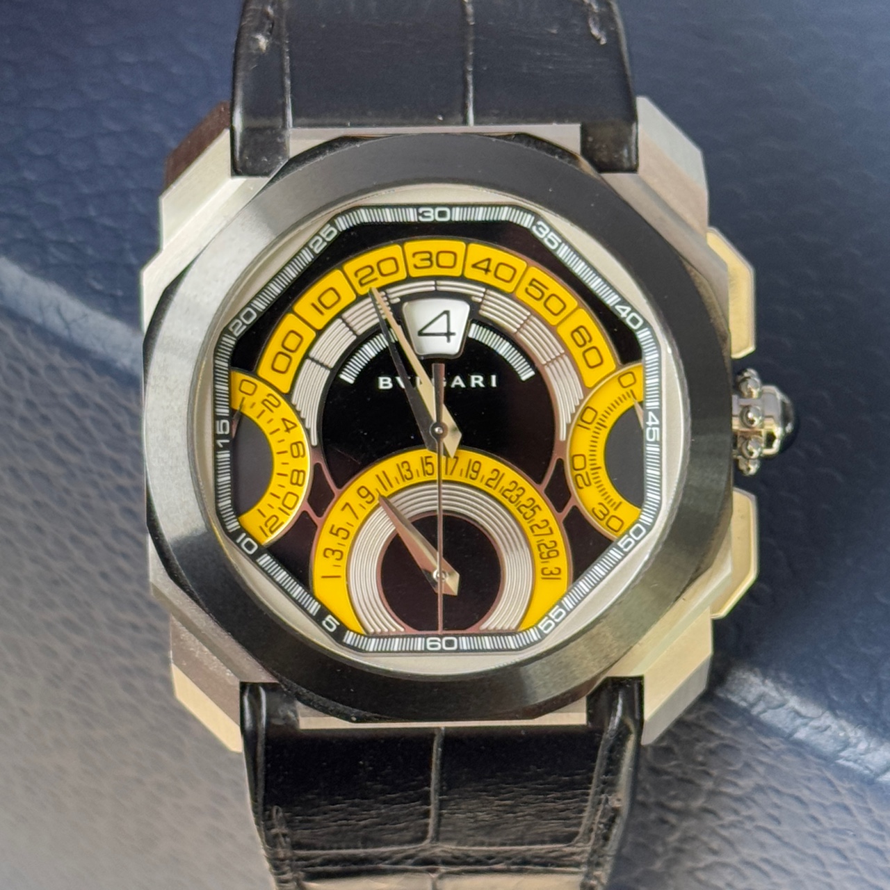 95新 BVLGARI/宝格丽 OCTO系列/德国银机芯限量50只第28只/四飞返