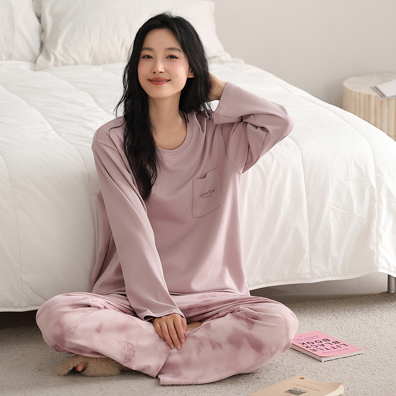 多款可选 睡衣女秋冬季纯棉圆领长袖2025新款可外穿女家居服套装