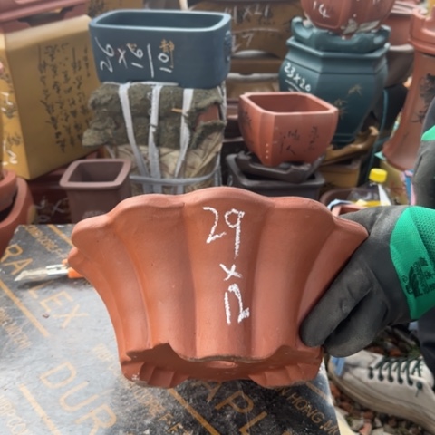 红陶紫砂花盆盆景栽瑕疵