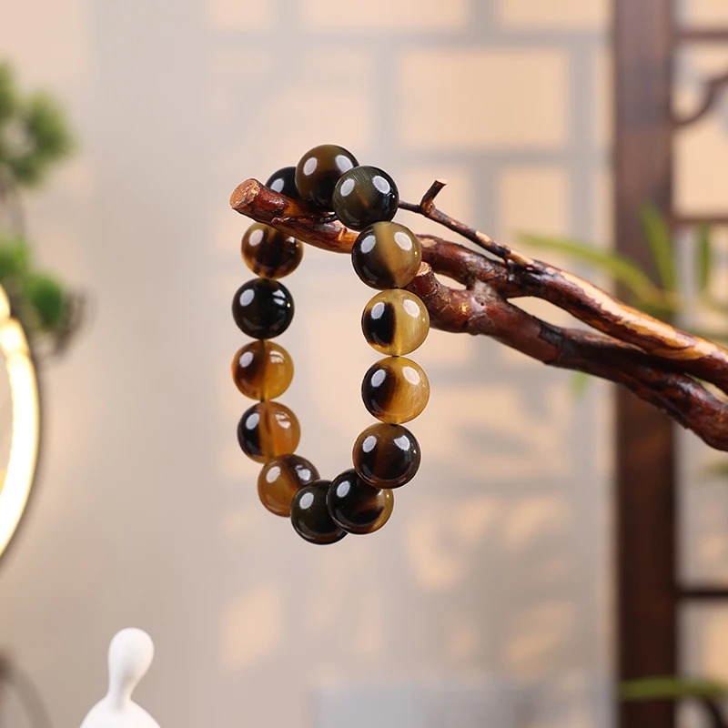 手链 天然黑驴蹄半山半水圆珠桶珠算盘珠手串单双圈