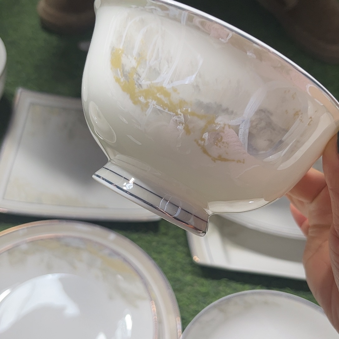 瓷片海岸五寸高脚碗十个