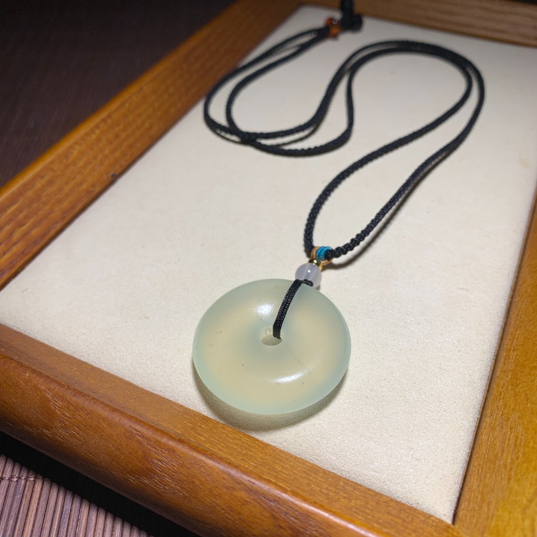 玉水阁天然岫玉平安扣吊坠