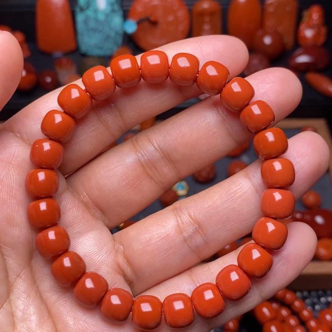 南红玛瑙配饰未镶嵌随***3手串