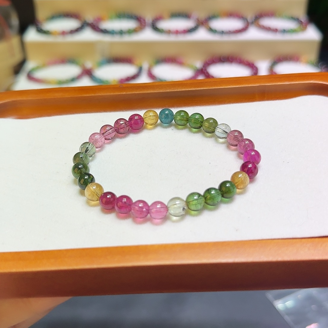 未镶嵌手链碧玺7mm