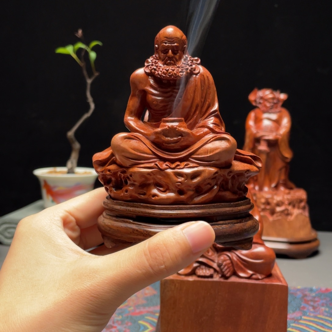 无***禅香榧木荔枝木达摩香炉