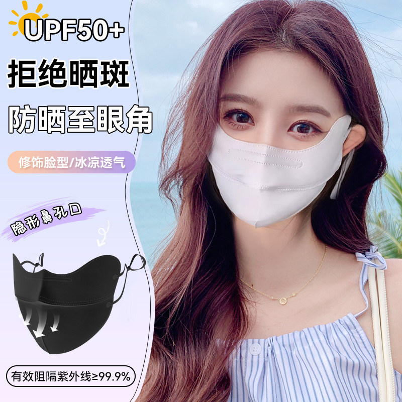 防晒口罩冰丝遮阳2025新款女夏透气护眼角面罩立体高颜值防紫外线