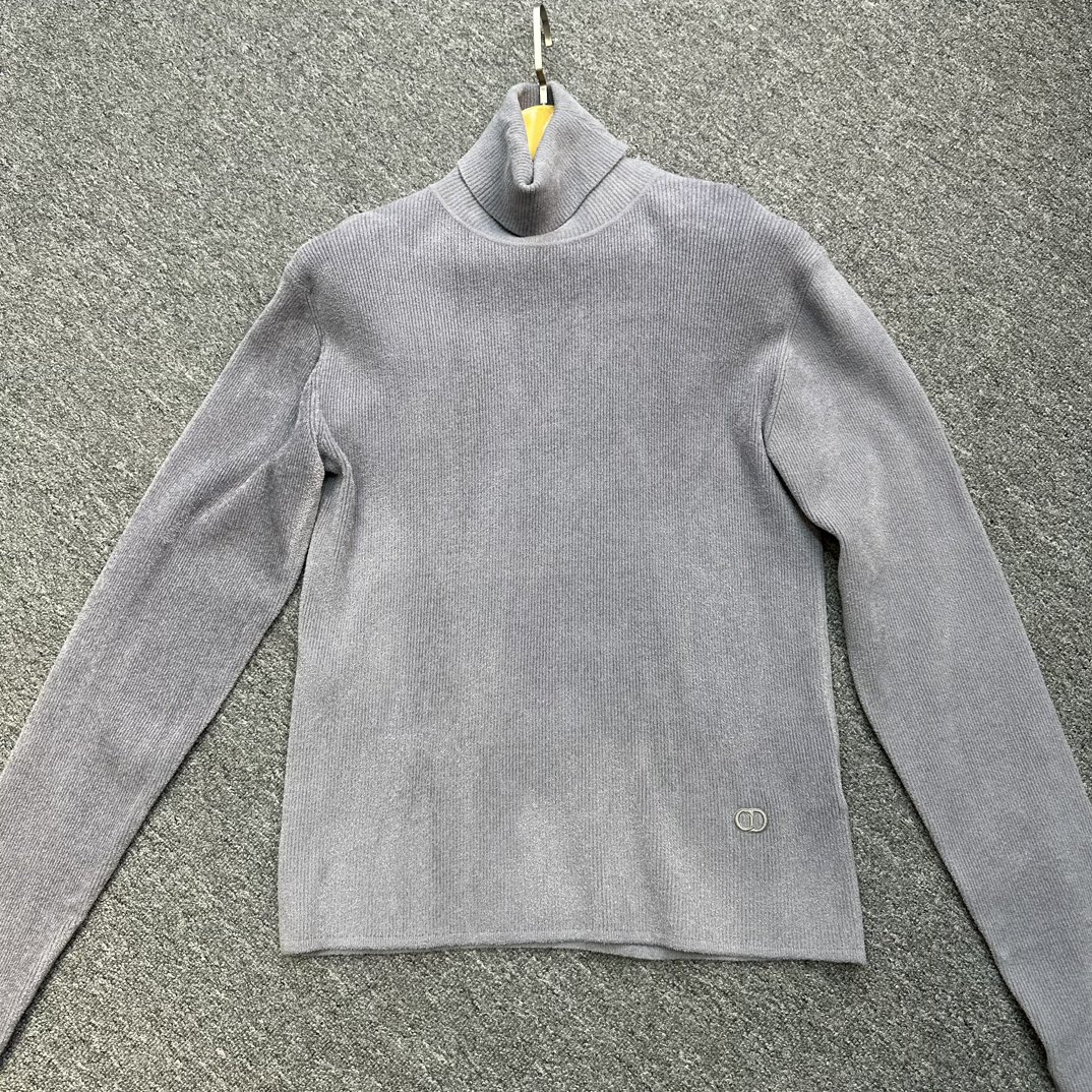 未使用 DIOR/迪奥 Dior迪奥男士米灰色高领cd毛衣百搭时尚 115286