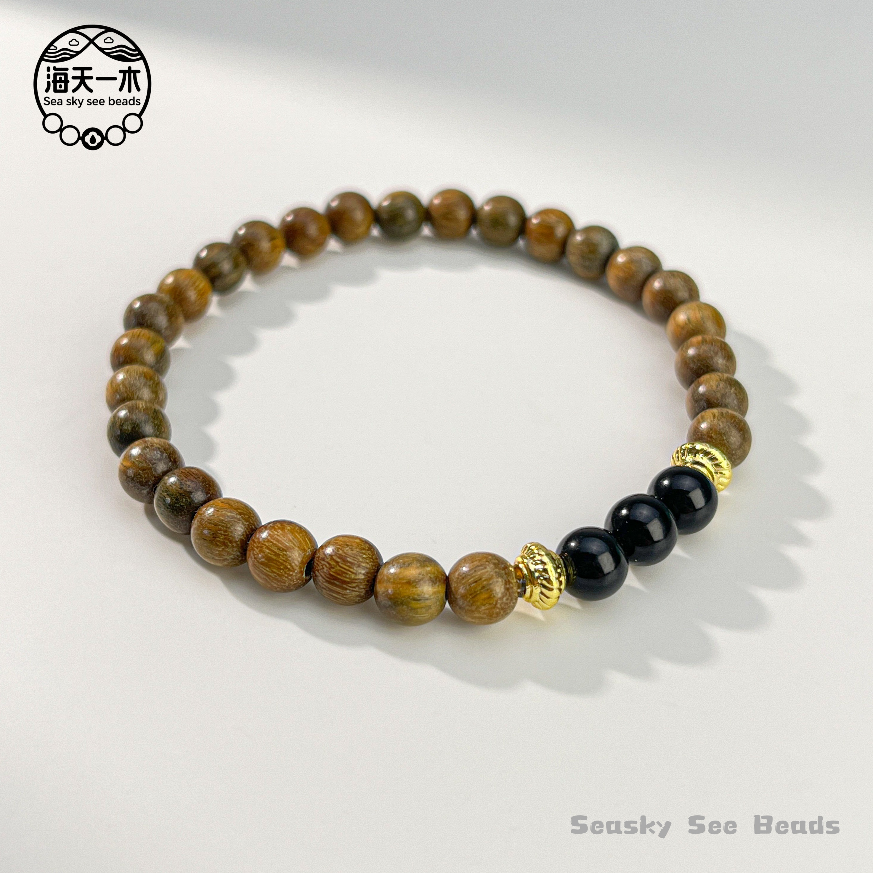 绿檀木圆珠途归单圈6mm  FMD-A129