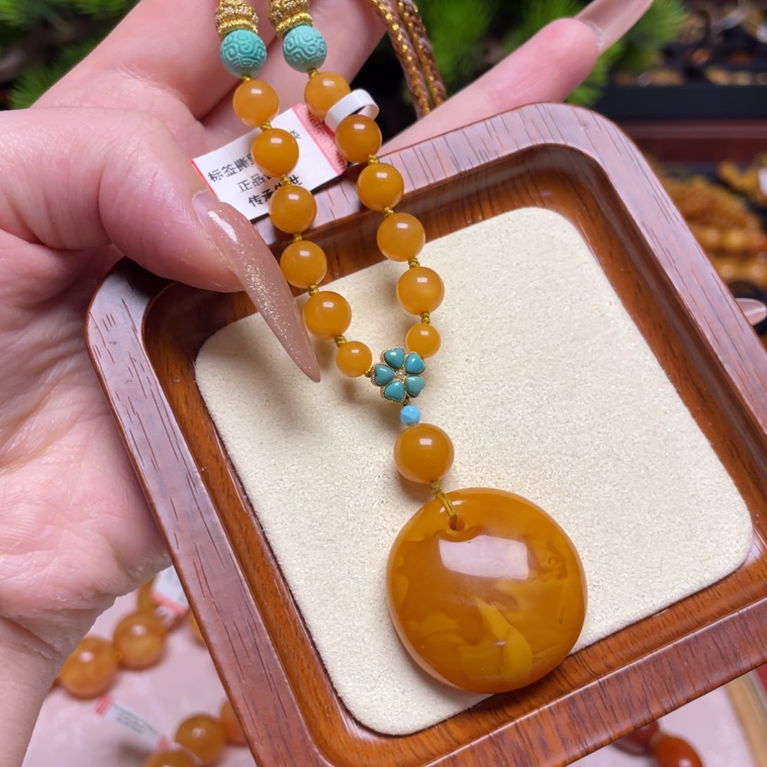 蜜蜡颈饰未镶嵌项链