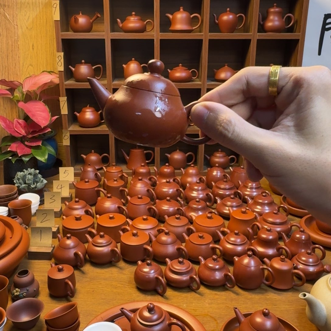 紫砂茶壶潮州朱泥壶水平50cc梨壶50cc