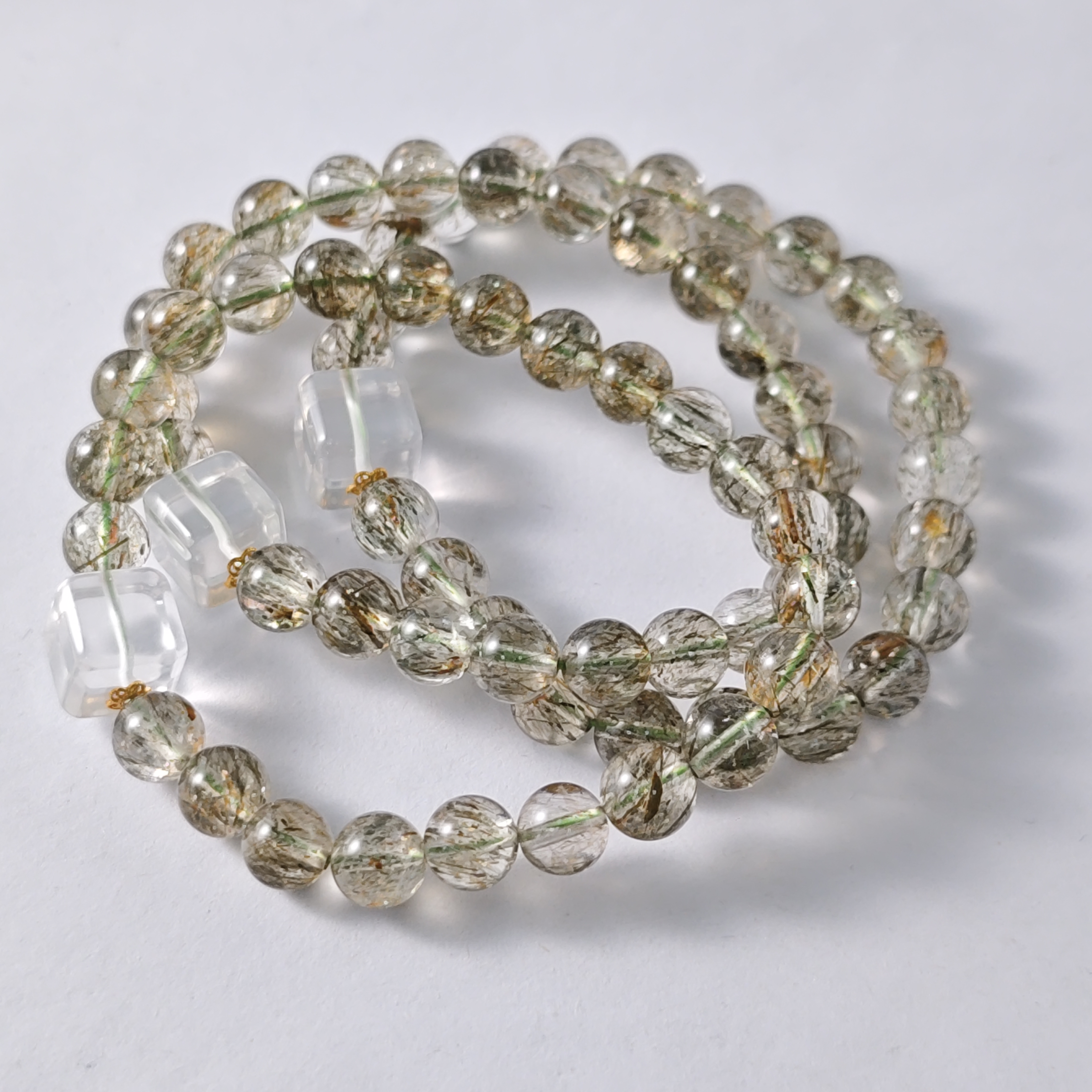 【书记甄选】天然原创绿发晶单圈手链 多样性发一件 约7mm 7317JS