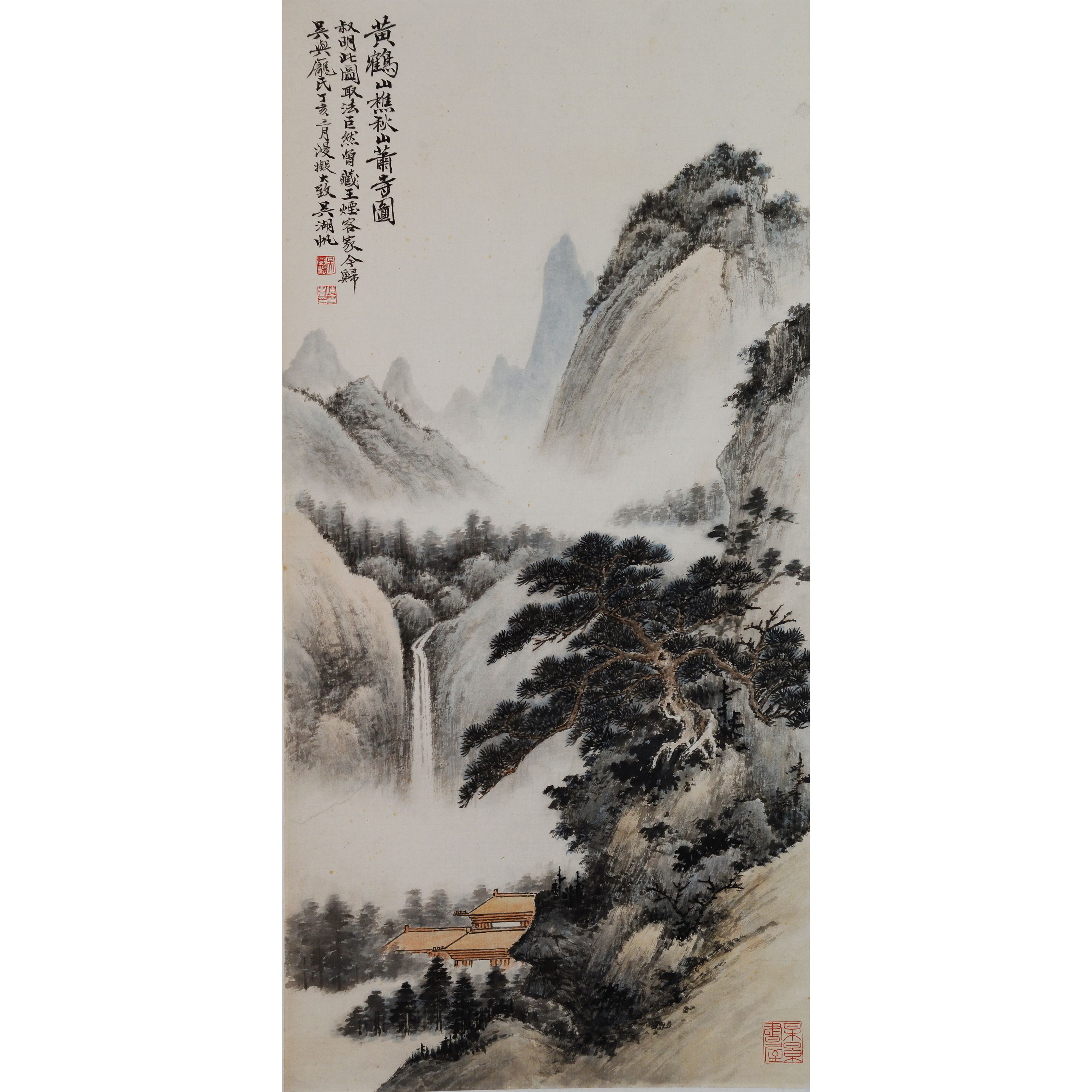 D15 11WHF萧寺图 纸本镜片 82*40cm