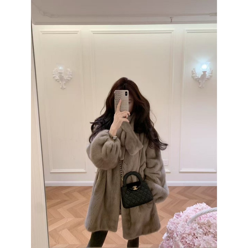 慵懒风松弛感洋气时髦百搭保暖外套女冬季休闲显瘦中长款毛毛大衣