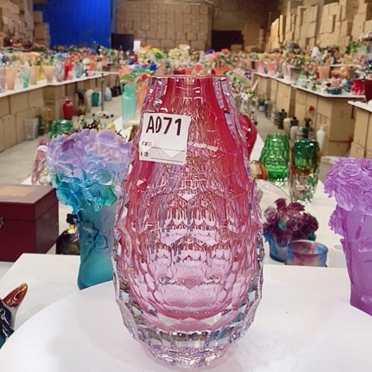 琉璃水晶花瓶高26厘米口径3厘米