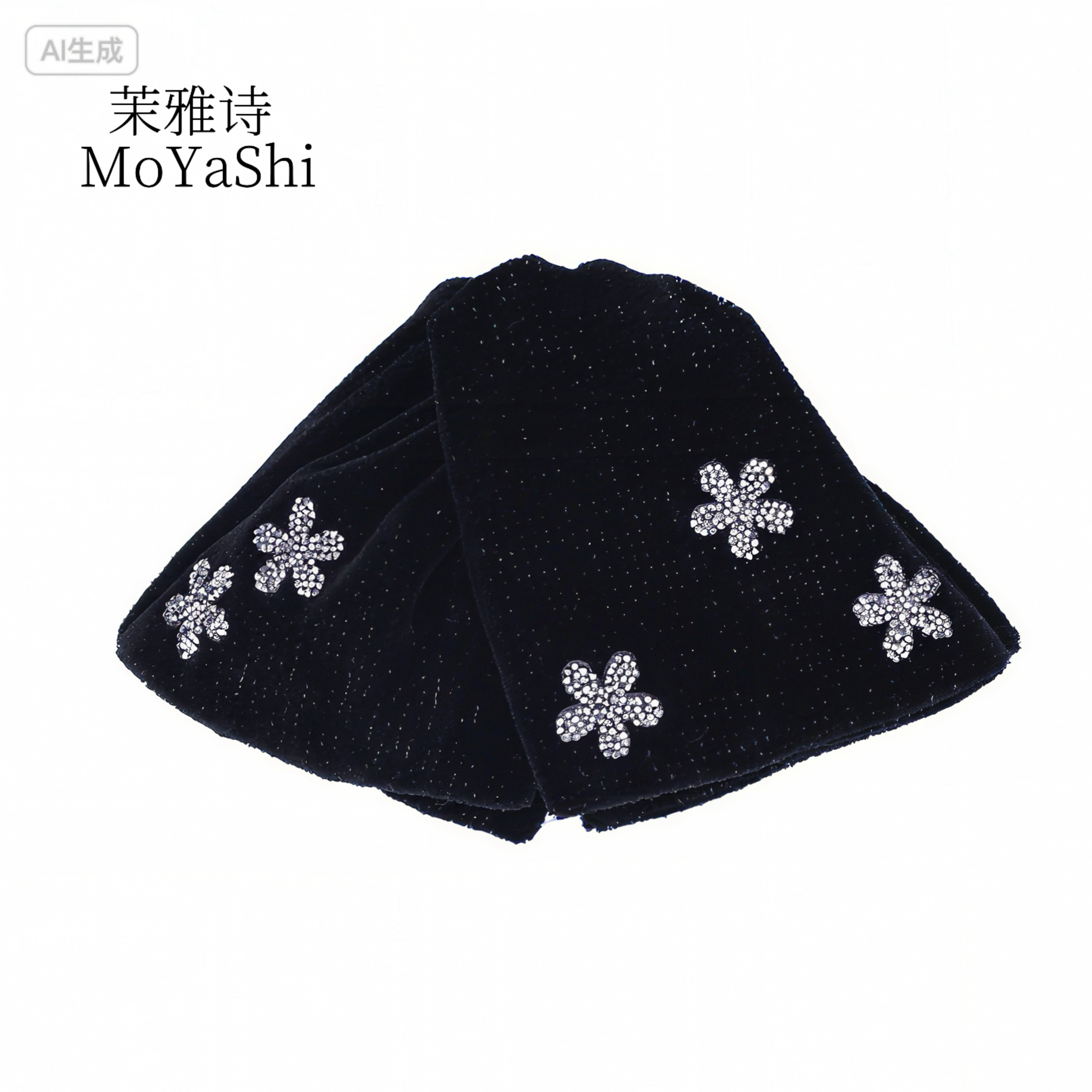 茉雅诗【挽梦】优雅丝绒钻钻显气质11cm贝壳夹MY370