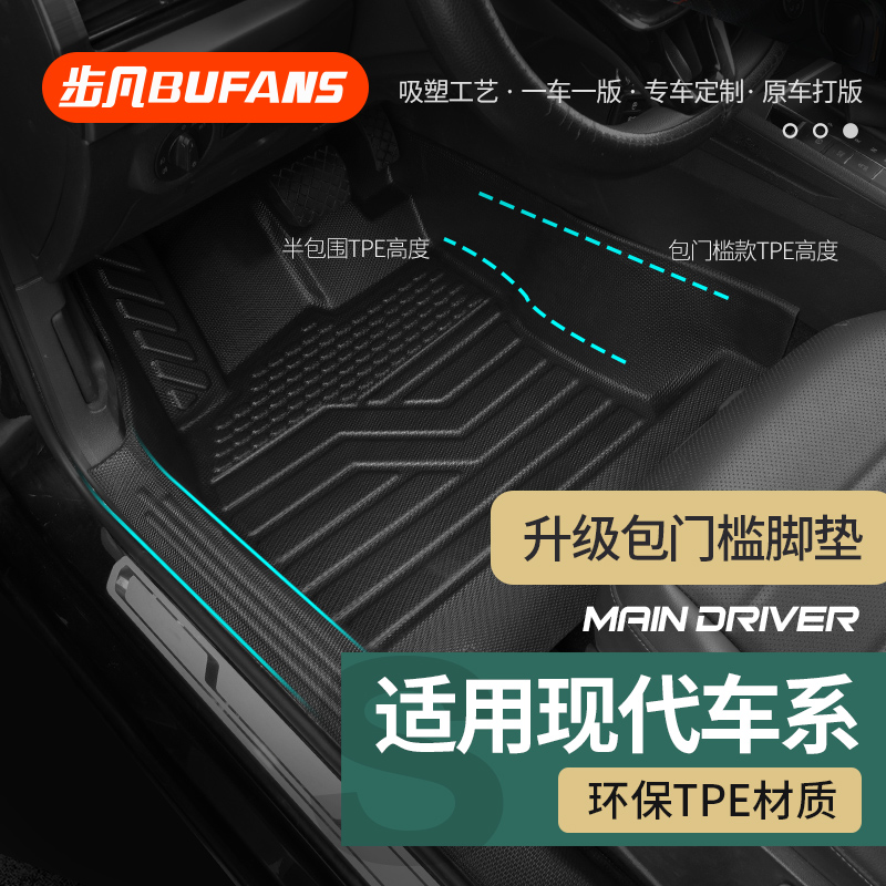 包门槛TPE脚垫适用【现代】ix25伊兰特ix35名图索纳塔途胜L朗动悦动