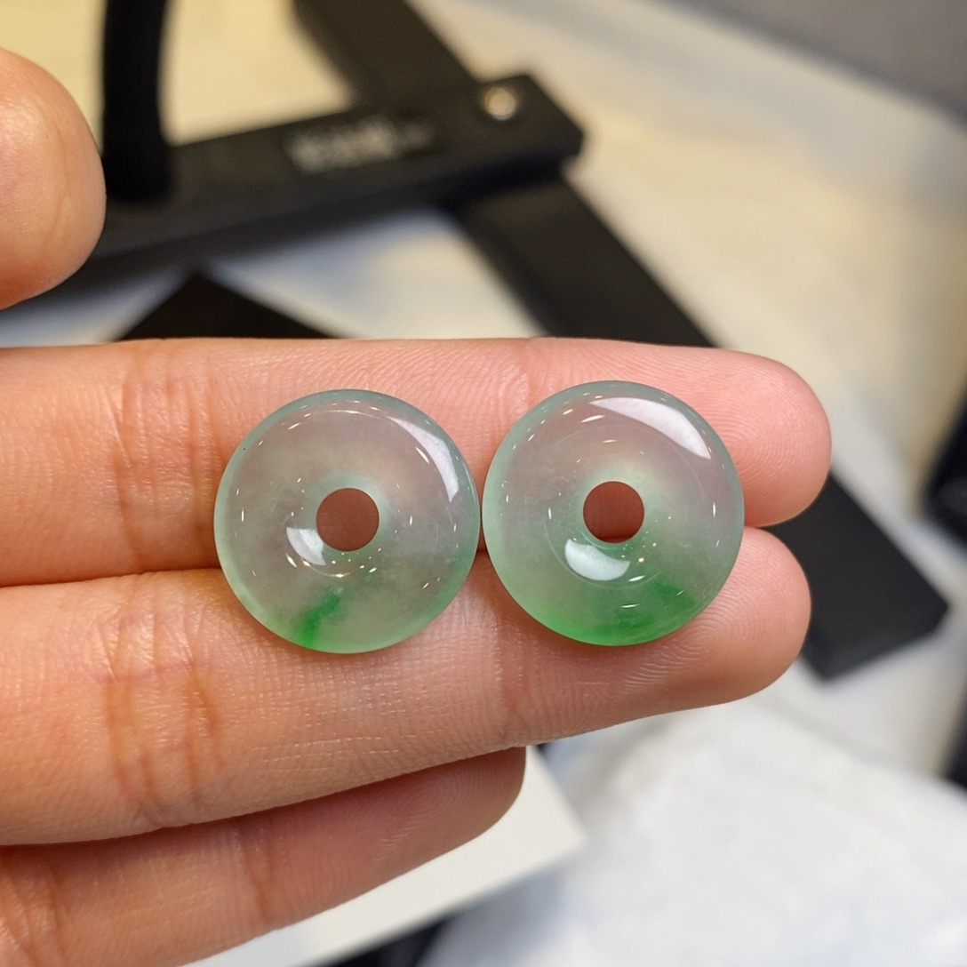 翡翠耳饰未镶嵌裸石甜甜圈