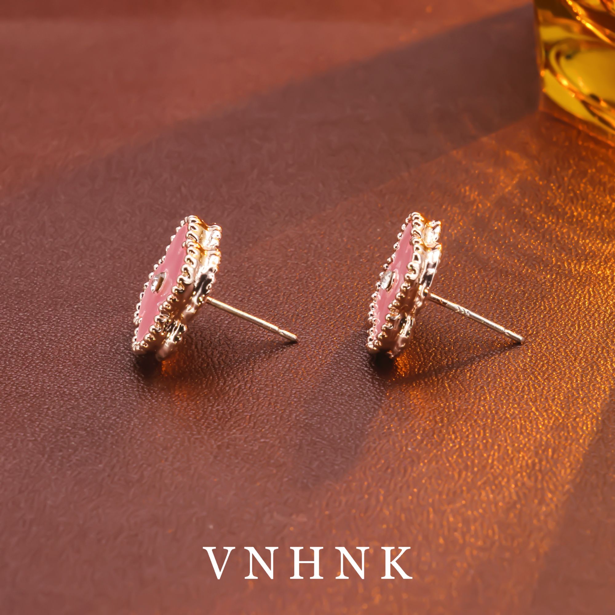 铜合金合成锆石耳饰 美可儿   Q346  粉色时尚气质耳环