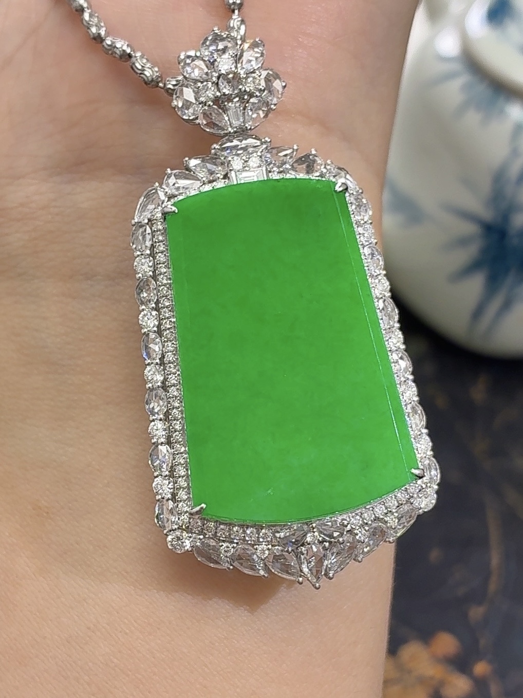  【上品｜无事牌】天然A货缅甸翡翠18k金镶嵌（不含链）