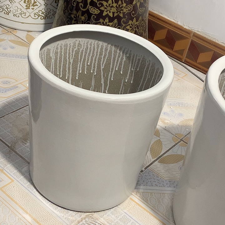 白光面笔筒一个高32口径30送托盘默认微瑕