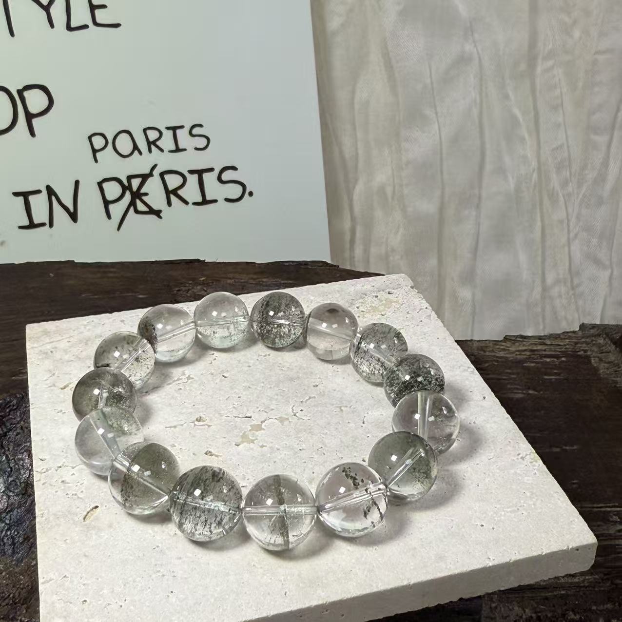 满天星绿幽灵水晶手串