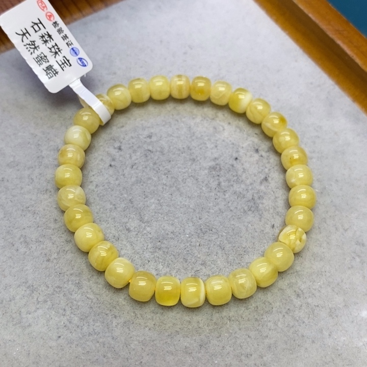 蜜蜡裸石未镶嵌手串