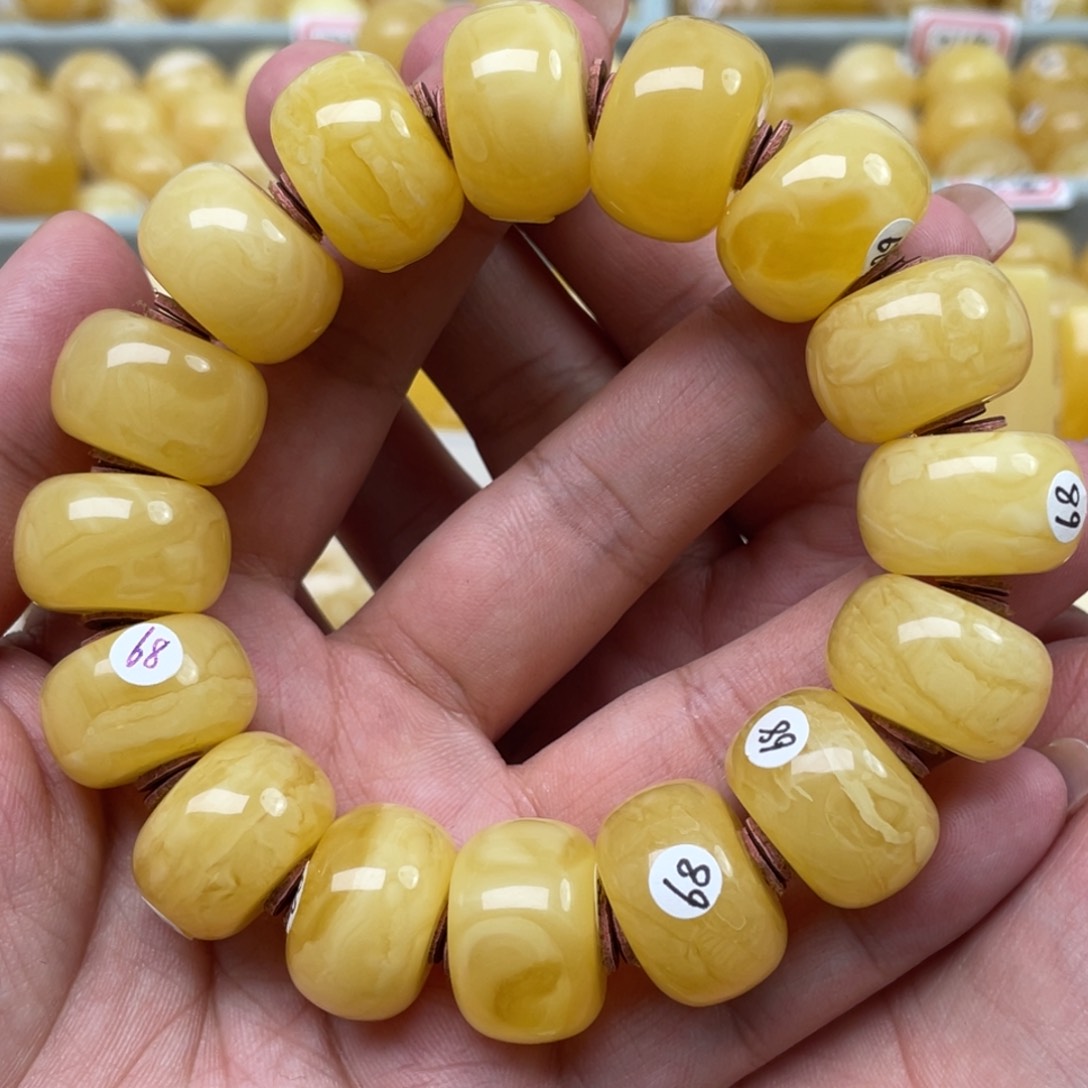 蜜蜡裸石未镶嵌蜜蜡手串19+