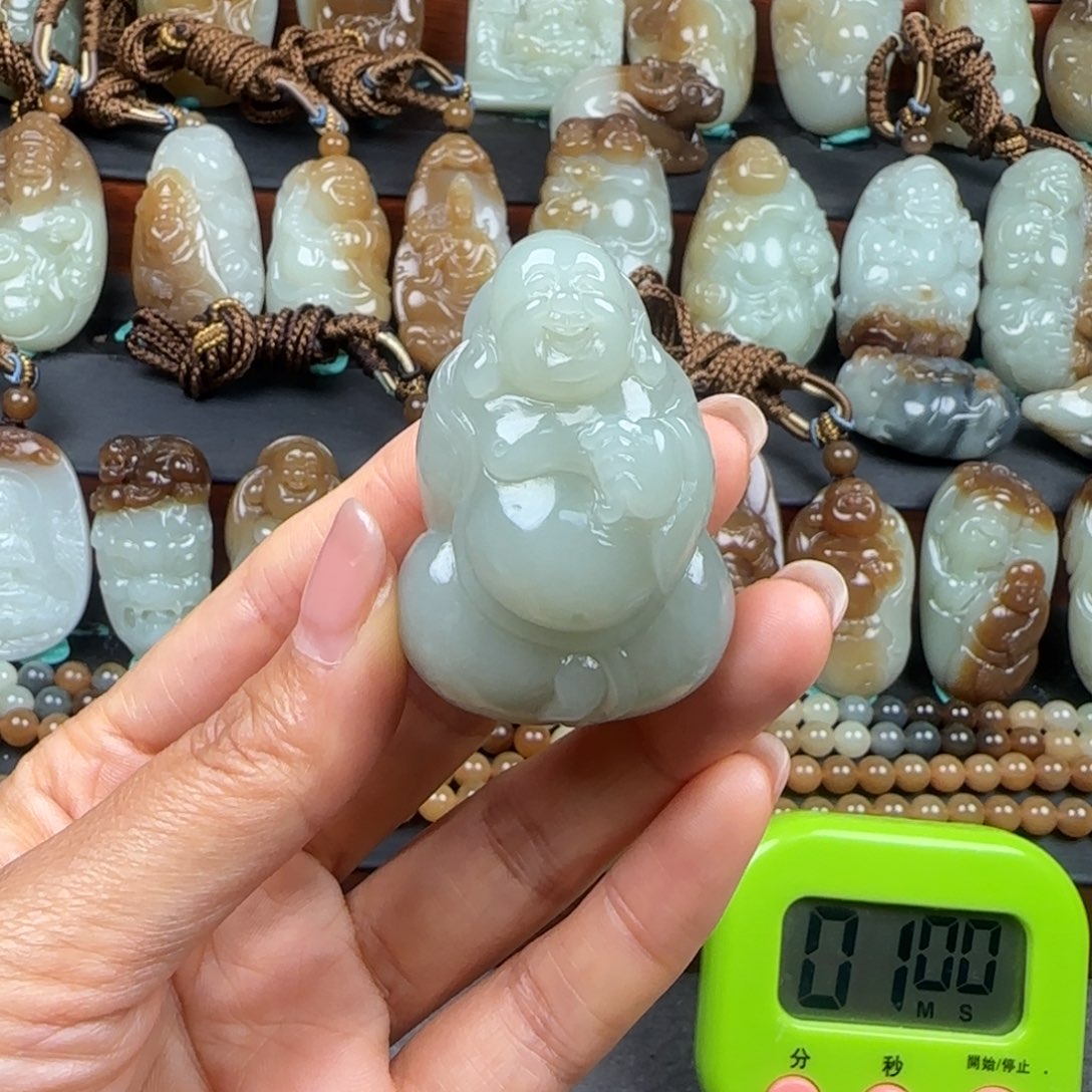 和田玉未镶嵌挂件一**顺